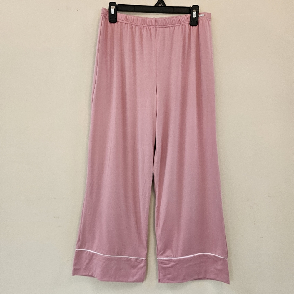 Nine West Lounge Pants Cropped Pastel Pink Women Size Medium - Picture 1 of 9